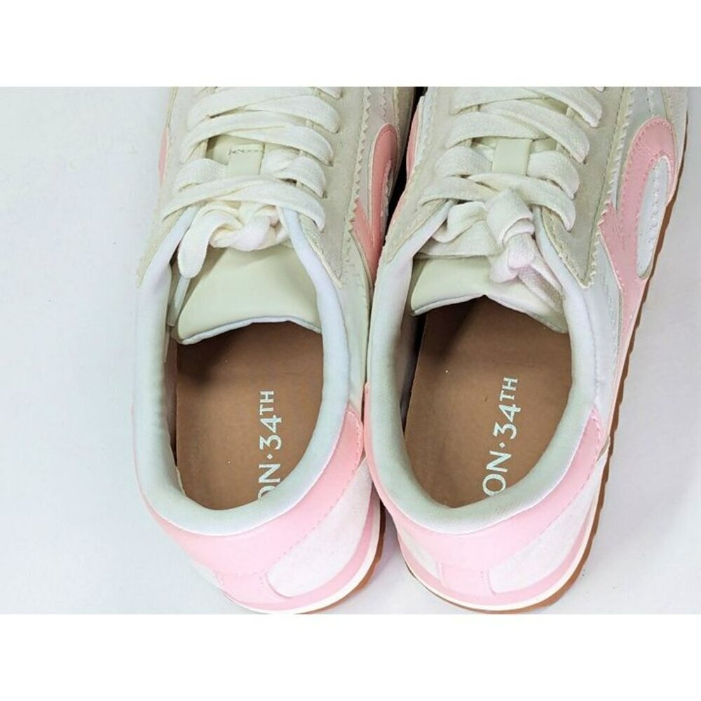 On 34th Women's Madisonn Colorblock Sneakers Tan/Pink/Bone Size 5 (MSRP $80) - Picture 7 of 12
